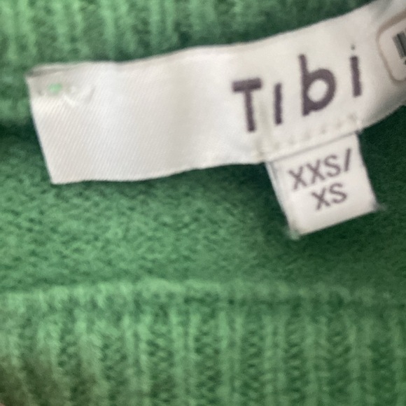 Tibi Airy Extrafine Wool Circular Origami Pullover Powdery Green Sz XXS/XS - Picture 6 of 7